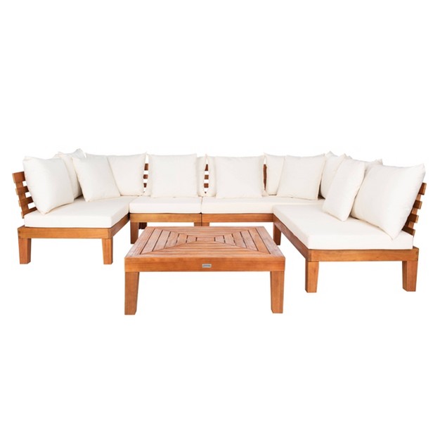 5pc Granton Living Set Teak beige Safavieh