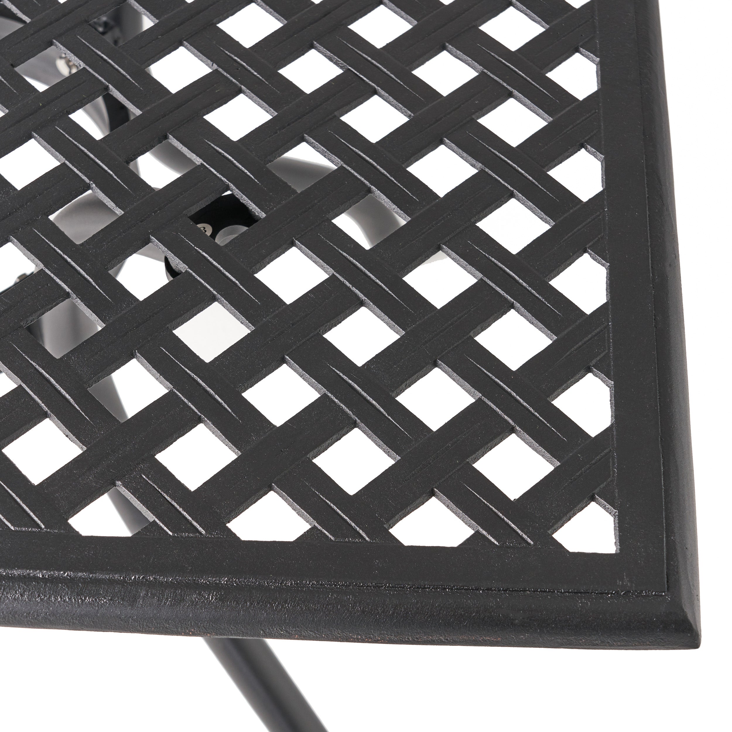 Auberge Oudoor Patio Black Cast Aluminum Square Table