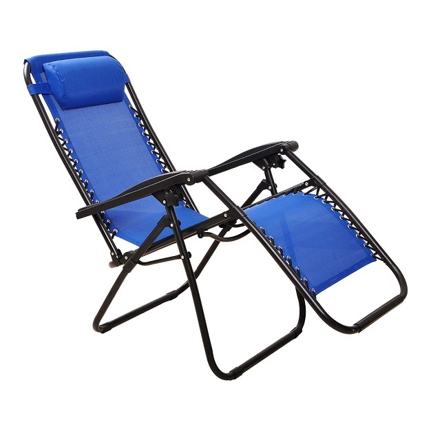 Elevon Adjustable Zero Gravity Recliner Lounge Chair W Detachable Cup Holder For Outdoor Deck Patio Beach Or Bonfire Weight Capacity 300lbs Blue