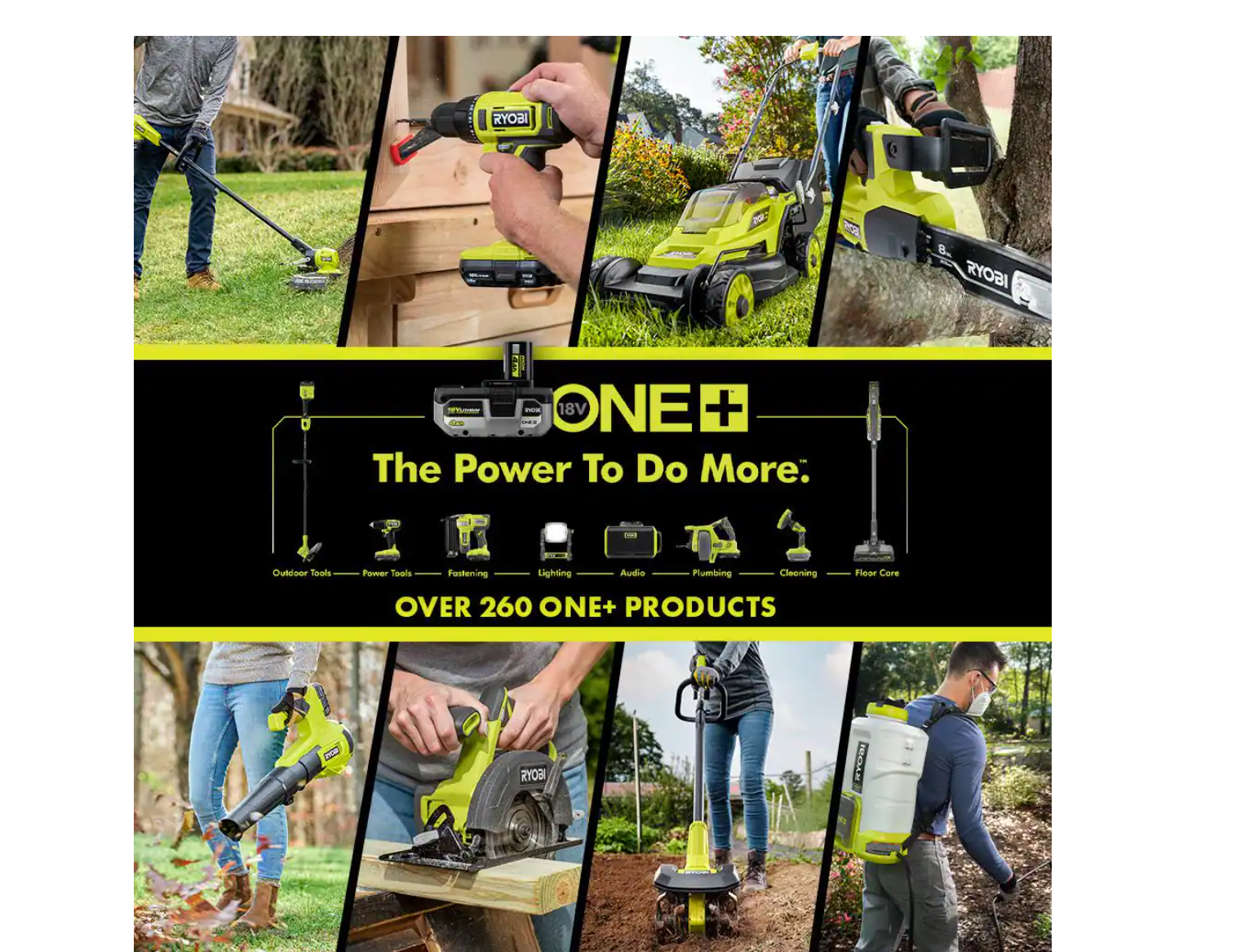 RYOBI P2035-AC ONE+ 18V Cordless String Trimmer/Edger and Blower with Extra 3-Pack of Spools， 4.0 Ah Battery and Charger