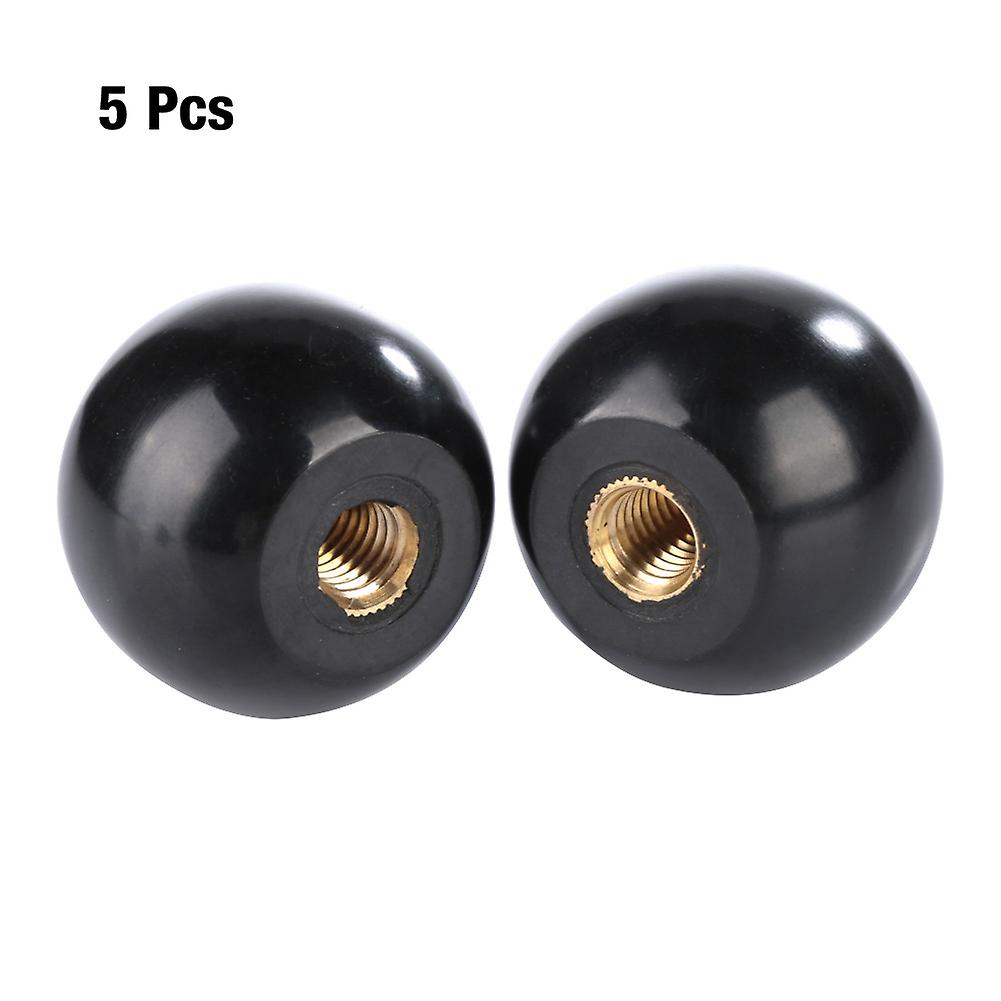 5pcs Bm6*25 Round Bakelite Ball Gear Lever Shift Knob Machine Tool Replacement Copper Insert