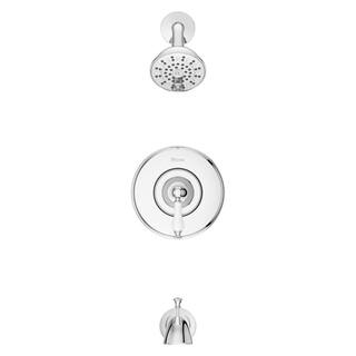 Pfister Courant Single-Handle 1-Spray Tub and Shower Faucet with White Ceramic Lever Handle in Polished Chrome (Valve Included) 8P8-WS2-CO2SPC