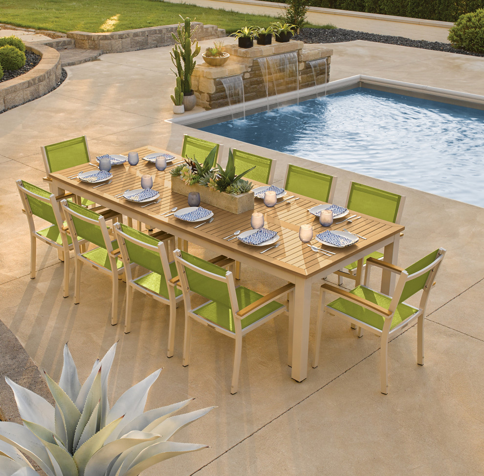 Paphos Sling Seat Armchair   Contemporary   Outdoor Dining Chairs   by Oxford Garden  Houzz