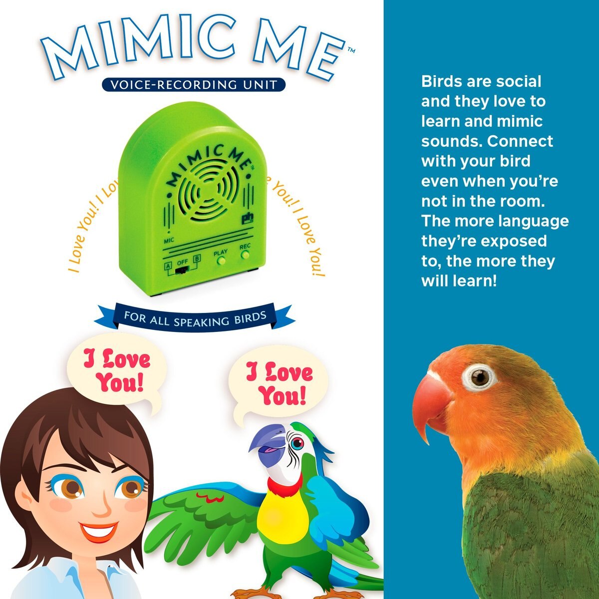 Prevue Pet Products Mimic Me Bird Voice Recording Unit