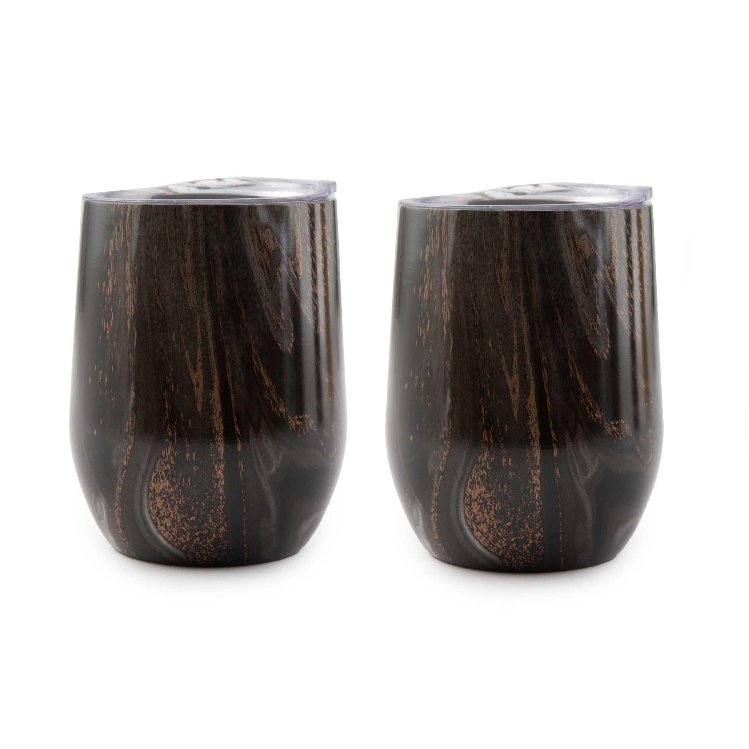 12 Oz Black Geo Wine Tumblers, Set Of 2