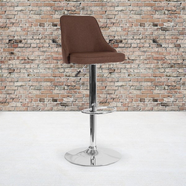 Modern Height-adjustable Chrome Barstool - 18