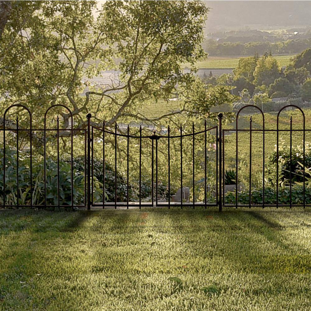 Vigoro EmpireWestbrook 28.7 in. H x 46.2 in. W Black Steel Decorative Fence Gate 860350