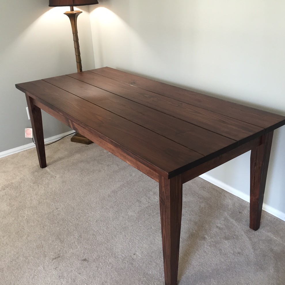 Red Mahogany Farmhouse Harvest Table   Rustic   Console Tables   by Ezekiel  ampStearns  Houzz