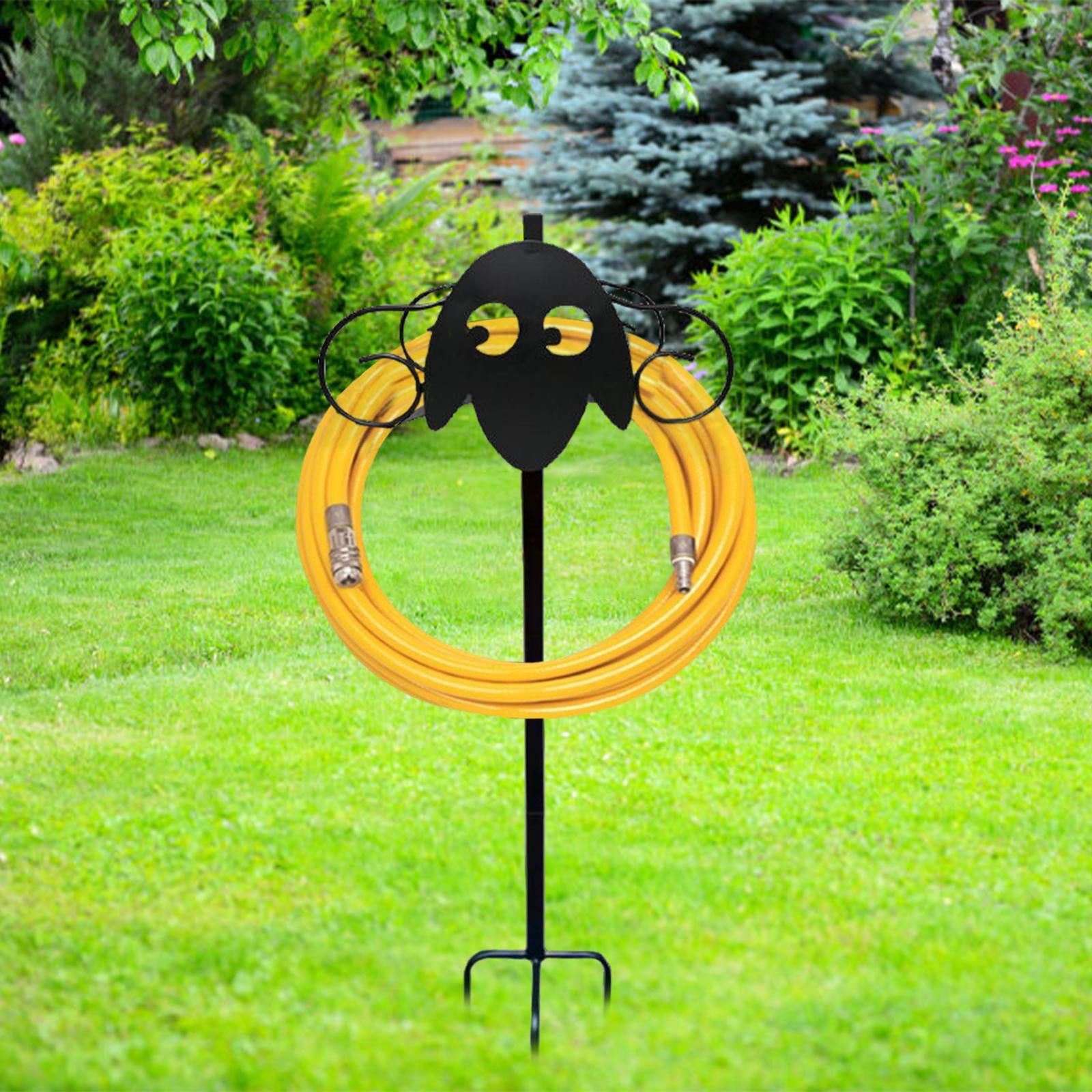 Garden Hose Holder Water Hose Stand Freestanding Metal Hose Hanger， Detachable Heavy Duty Hose Storage Stand for Outdoor sheep