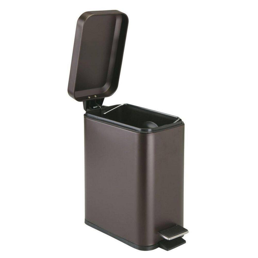 Dracelo 1.3 Gal. Bathroom Small Metal Lidded Step Trash Can with Removable Liner Bucket in Bronze B079B9LX6N