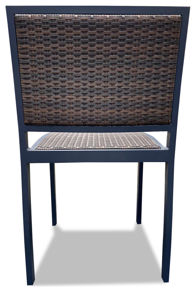 Set x6 Wicker Outdoor Commercial Dining Chair   Tropical   Outdoor Dining Chairs   by Nativa Interiors  Houzz