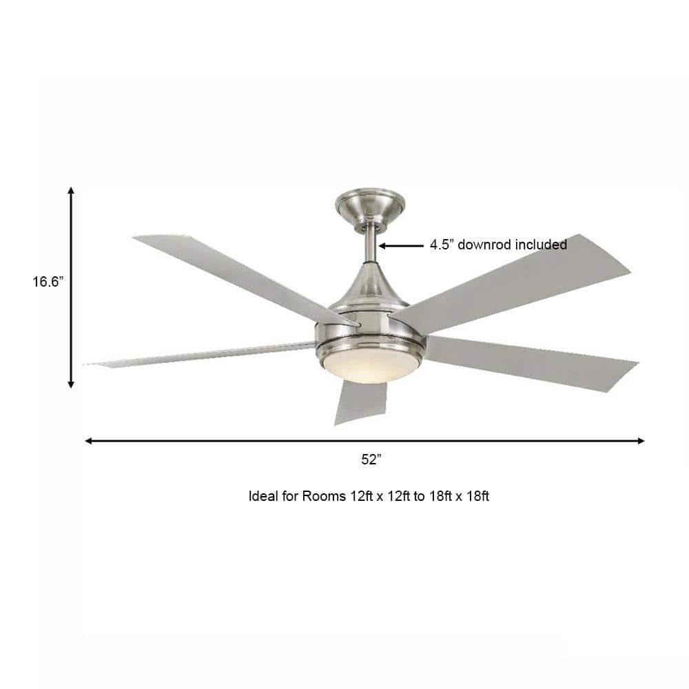 Home Decorators Collection Hanlon 52 in Integrated LED IndoorOutdoor Stainless Steel Ceiling Fan with Light Kit and Wall Control