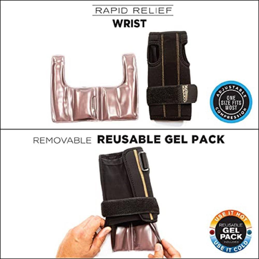 COPPER FIT Rapid Relief One Size Fits Most Wrist Brace in Black CFRRWRT1S3