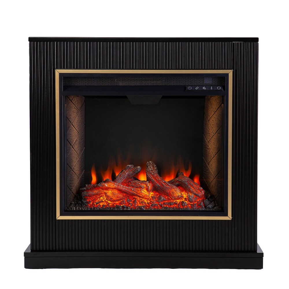 Camarosa Contemporary Black Wood Alexa Enabled Fireplace