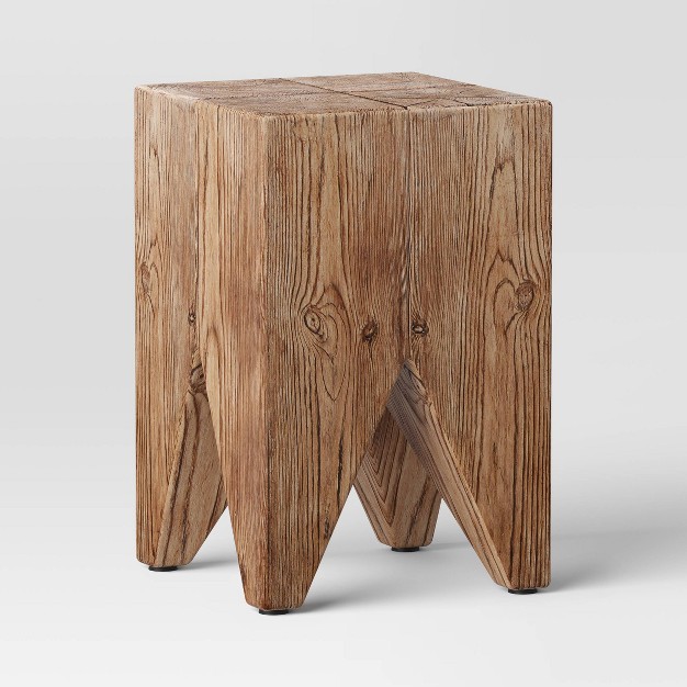 Faux Wood Block Accent Table