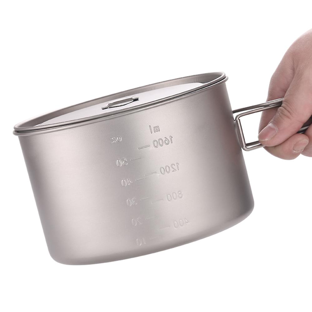 Lixada 2l Titanium Pot Lightweight Outdoor Camping Cooking Pot With Foldable Handles And Lid For Camping Hiking Backpacking Picnic No.245963