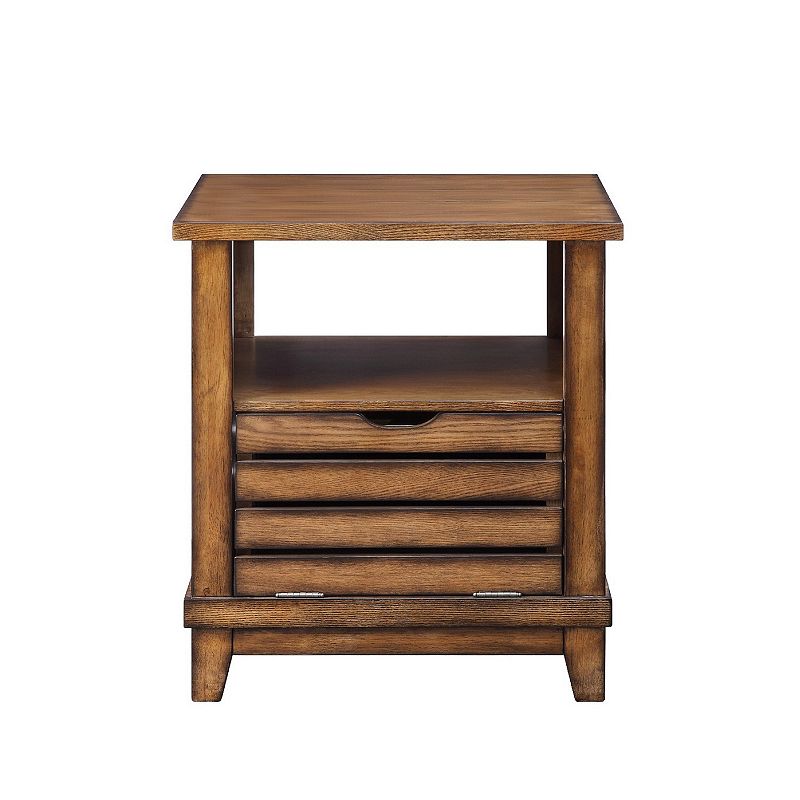 Open Top Contemporary Wooden Contemporary Style End Table， Brown