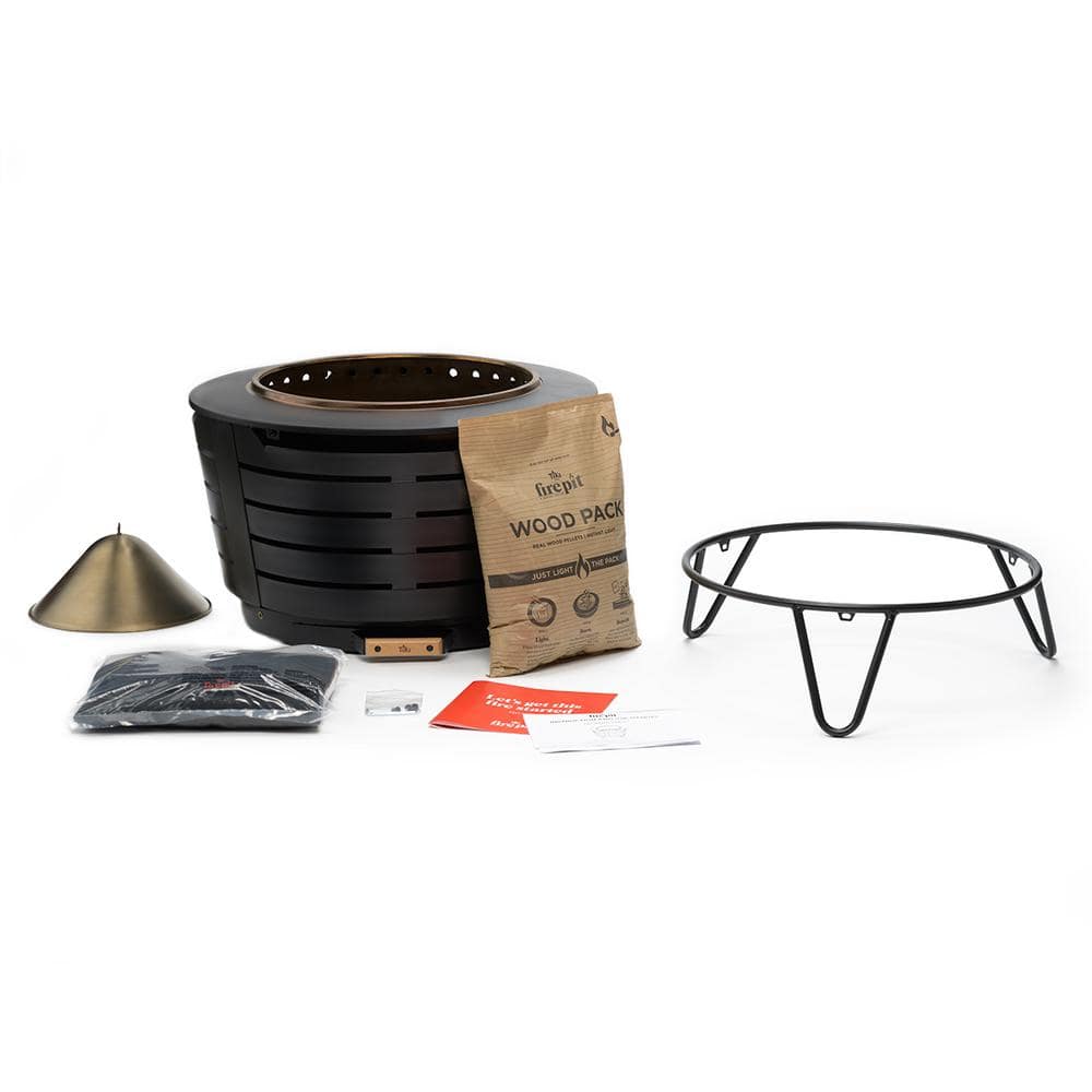 TIKI Smokeless 25 in. Patio Fire Pit Black Metal 1122033