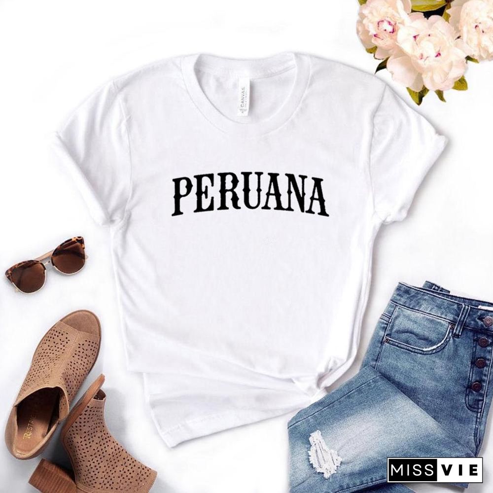 Peruana Latina Print Women Tshirts Cotton Casual FunnyT Shirt For Lady Top Tee Hipster 6 Color Drop Ship NA-779