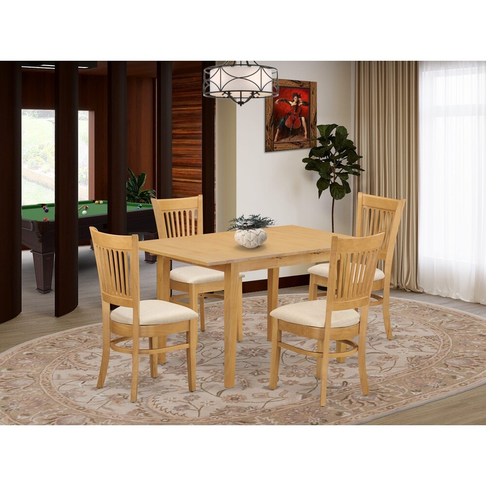 East West Furniture Dining Table Set Includes a Rectangle Kitchen Table and Dining Chairs (Chair Seat Type Options)