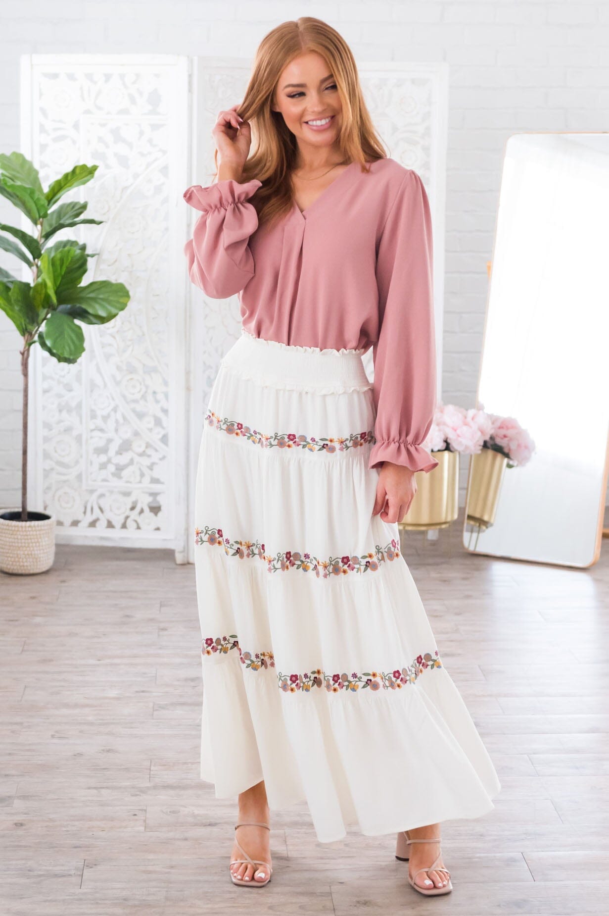 Sway My Way Modest Tiered Skirt