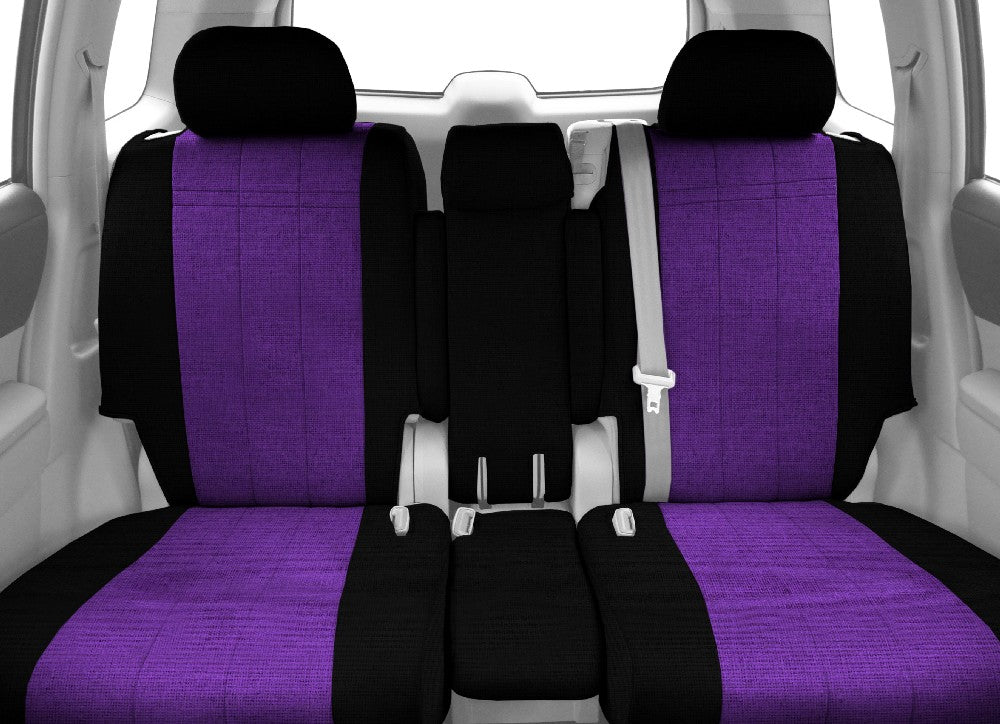 CalTrend Front 40/20/40 Split Bench Tweed Seat Covers for 2005-2010 Nissan Titan - NS294-10TT Purple Insert with Black Trim