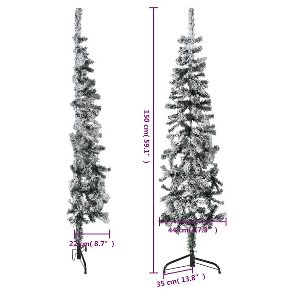 vidaXL Christmas Tree Decoration Slim Artificial Half Xmas Tree with Stand