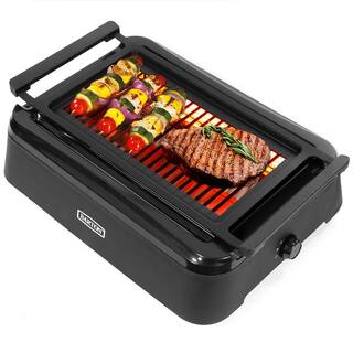 Barton 1650-Watt in Black with Drip-Tray Electric Smokeless Infrared Indoor Grill 99935-H1