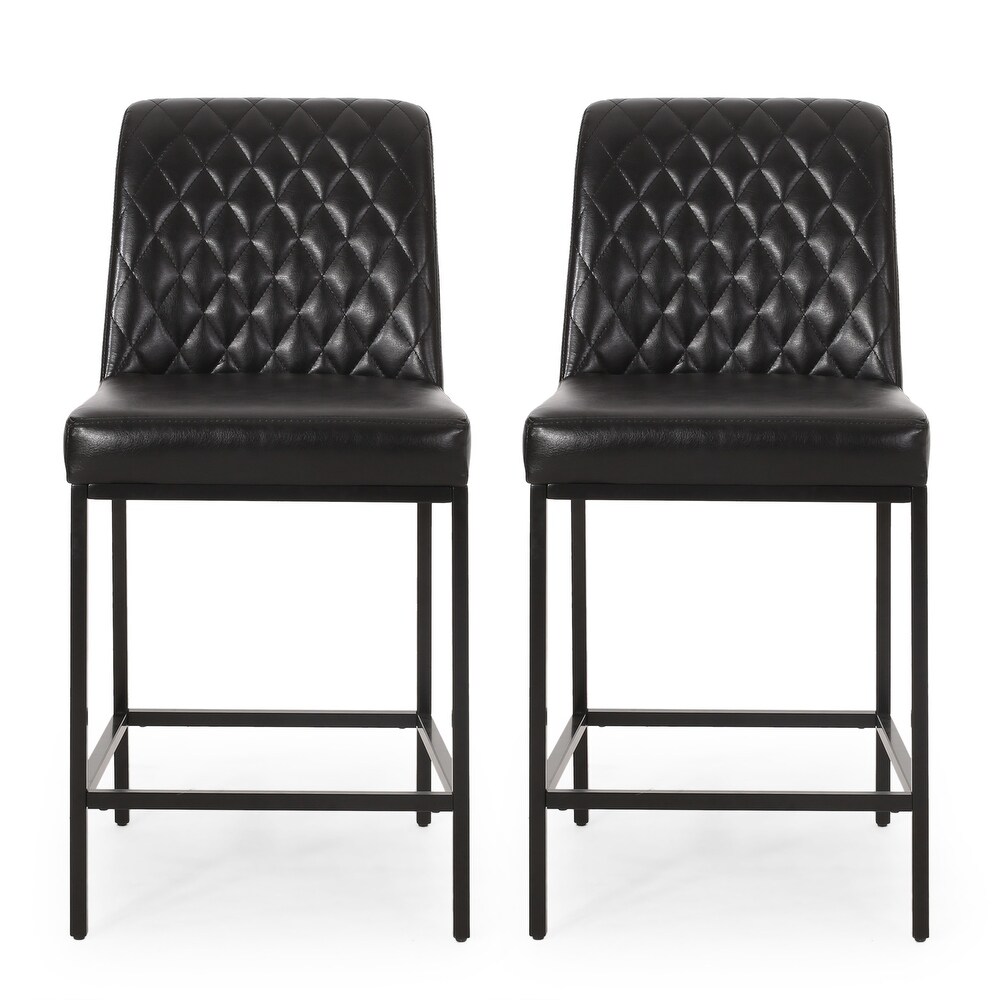 Osgood Contemporary Diamond Stitch Counter Stools (Set of 2) by Christopher Knight home