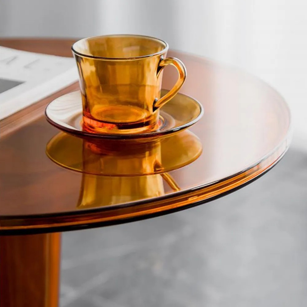 Acrylic End Table Amber Modern Accent Table Clear Round Side Table   Contemporary   Side Tables And End Tables   by Homary International Limited  Houzz