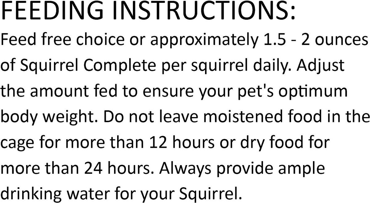 Exotic Nutrition Complete Squirrel Food， 1.75-lb bag