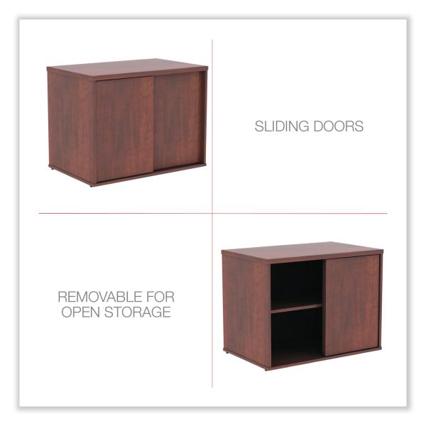 Alera Open Office Low Storage Cabinet Credenza， 29.5 x 19.13 x 22.78， Cherry