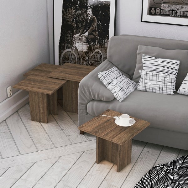 Clark Brown/White Modern Coffee Table