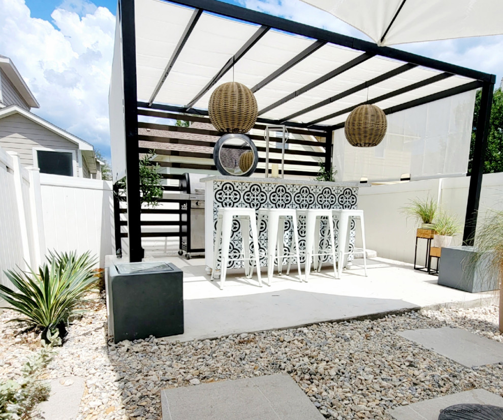 Sunjoy 10  x27x12  x27Modern Steel Pergola With White Adjustable Shade   Transitional   Pergolas   by Golden Bull Marketing  LLC  Houzz