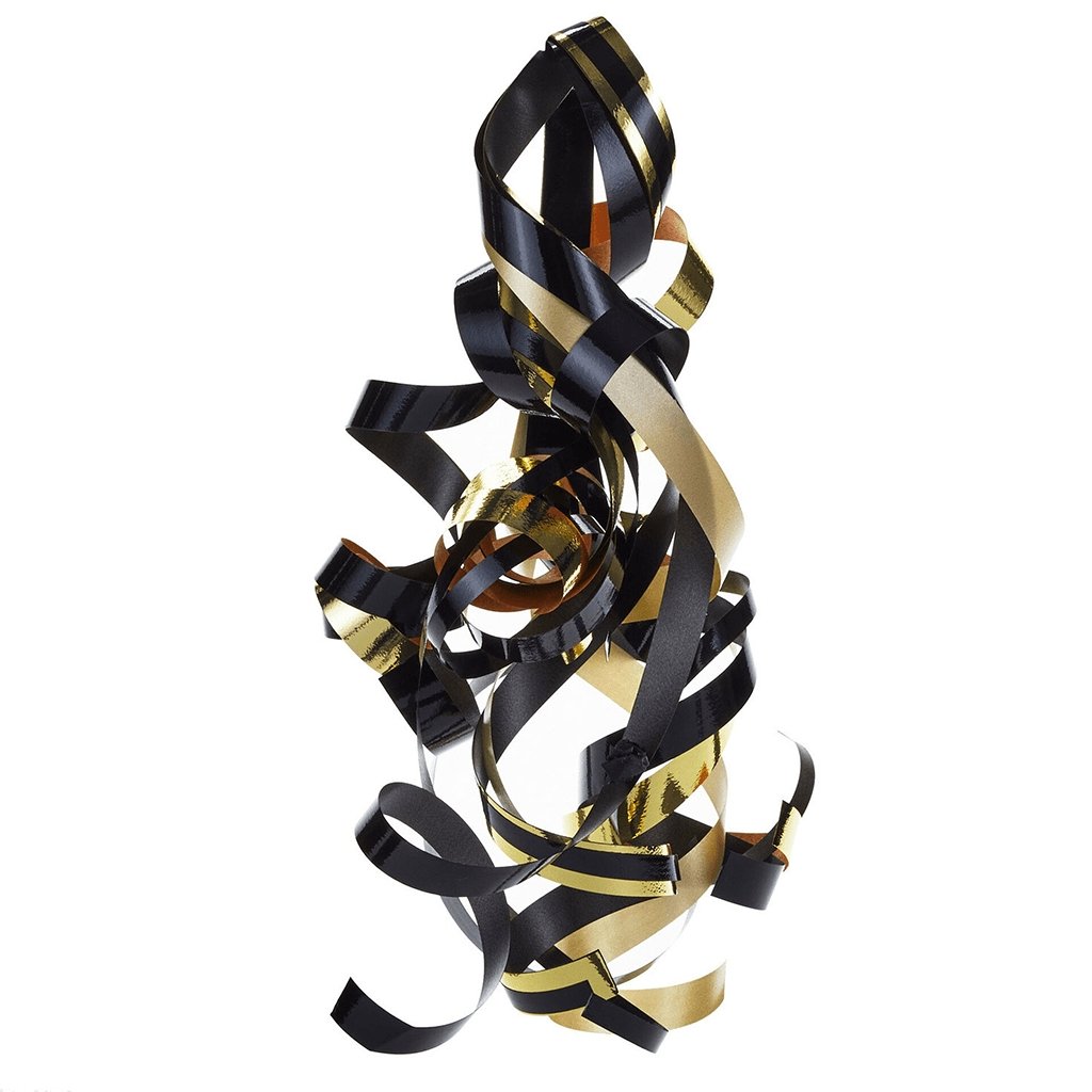 Hallmark  Black/Gold Curly Ribbon Gift Bow, 4.6