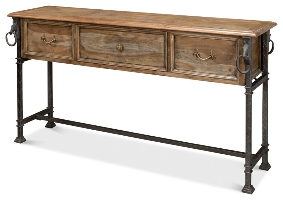 Game Of Thornes Console Table With Drawers Antique Finish   Traditional   Console Tables   by Sideboards and Things  Houzz