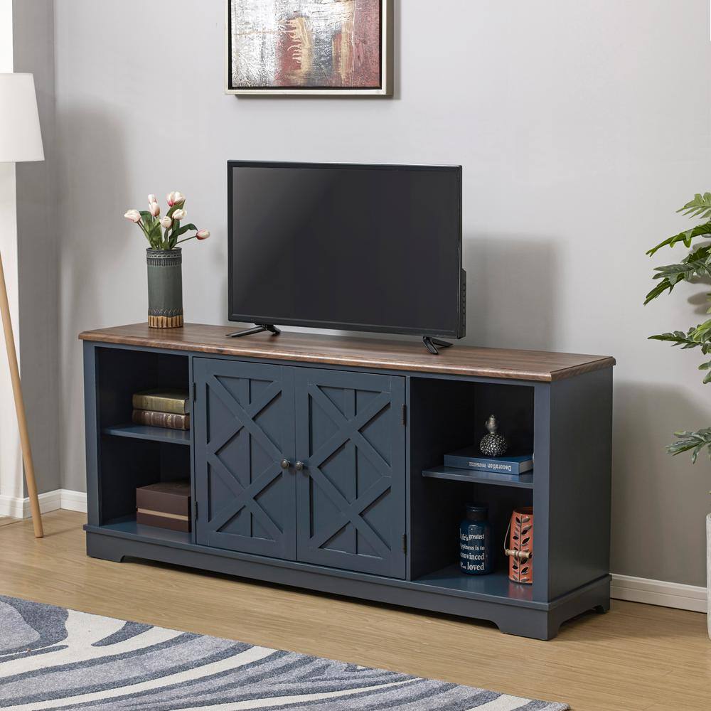 FESTIVO 70 in. Navy TV Stand for TVs Upto 78 in. FTS20601