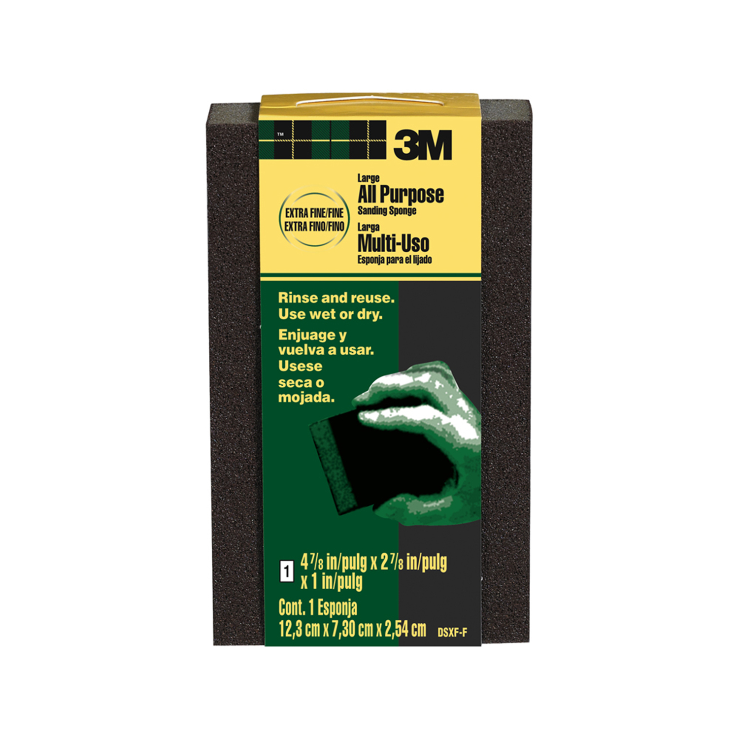 3M 4-7/8 in. L X 2-7/8 in. W X 1 in. Extra Fine/Fine Contour Sanding Sponge