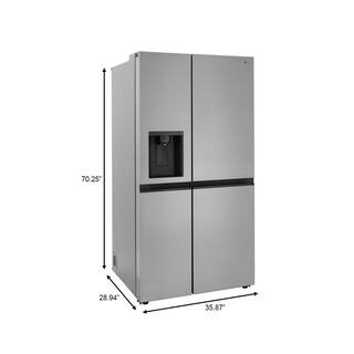 LG 23 cu. ft. Side by Side Refrigerator with External Ice andWater Dispenser in PrintProof Stainless Steel Counter Depth LRSXC2306S