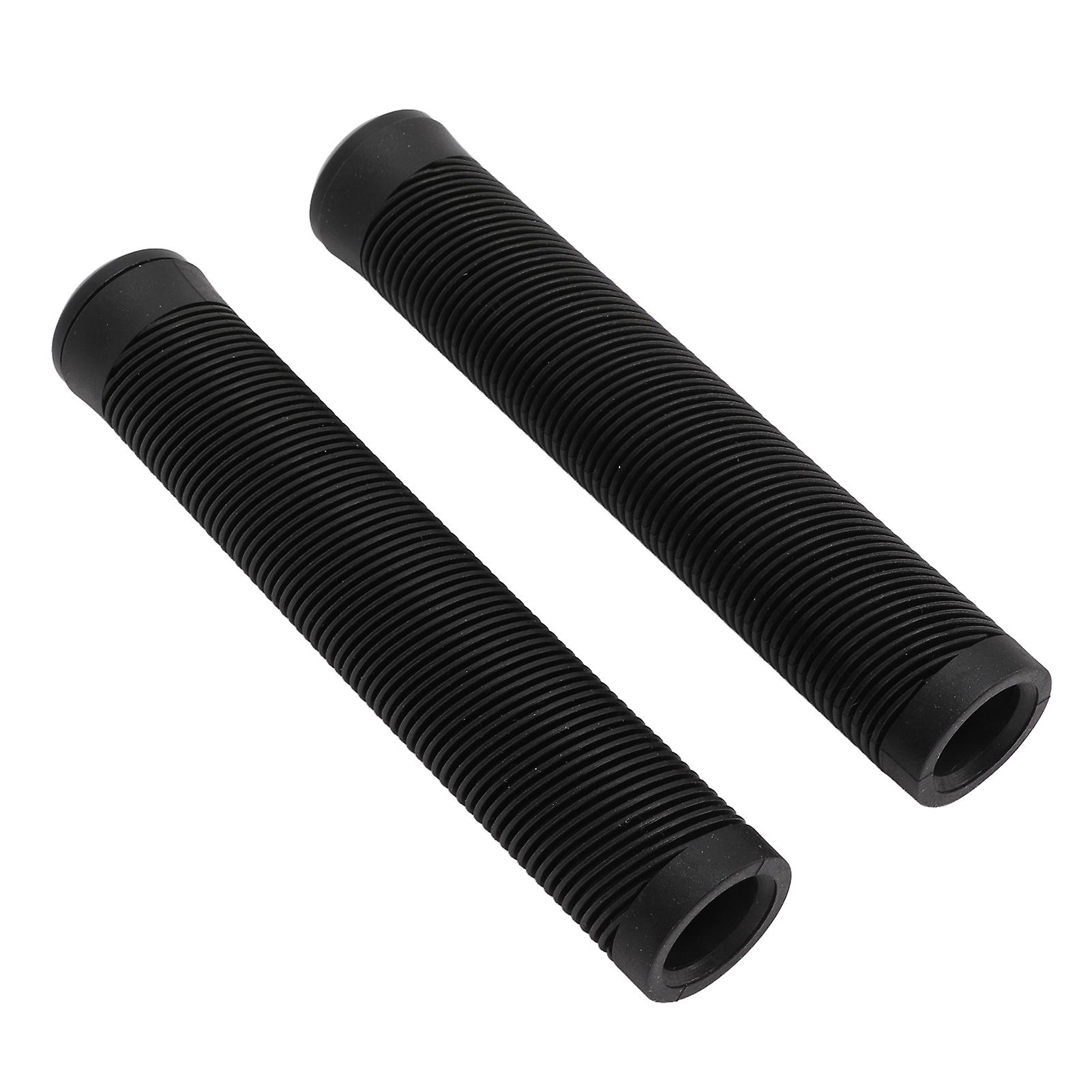 1 Pair 16cm Bike Handlebar Grips Soft Tpe Rubber Anti Slip Handle Grips For Fixed Gear Bicycleblack