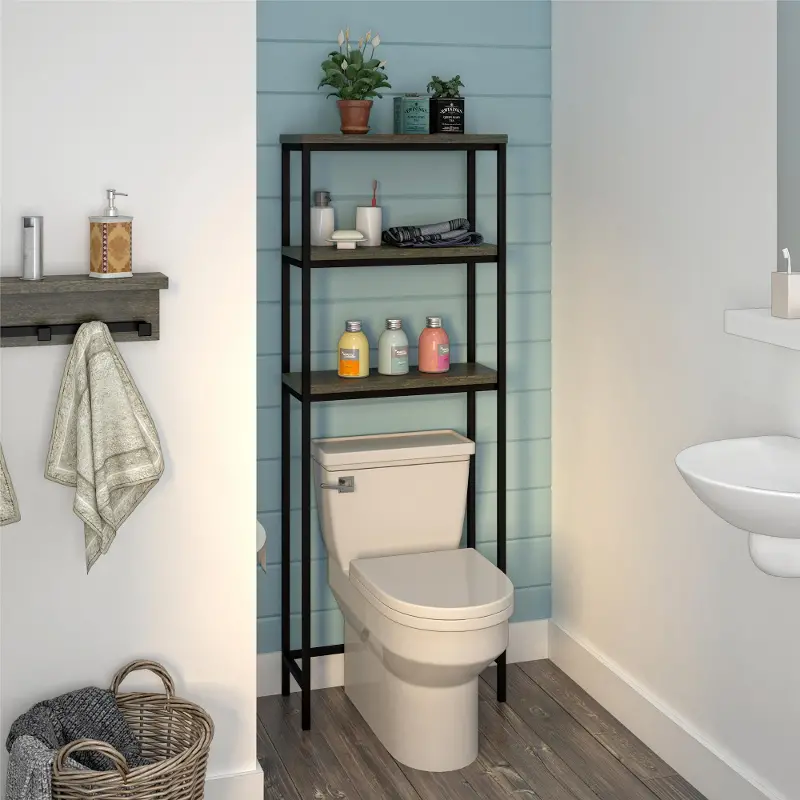 Ashlar Weathered Oak Over the Toilet Storage