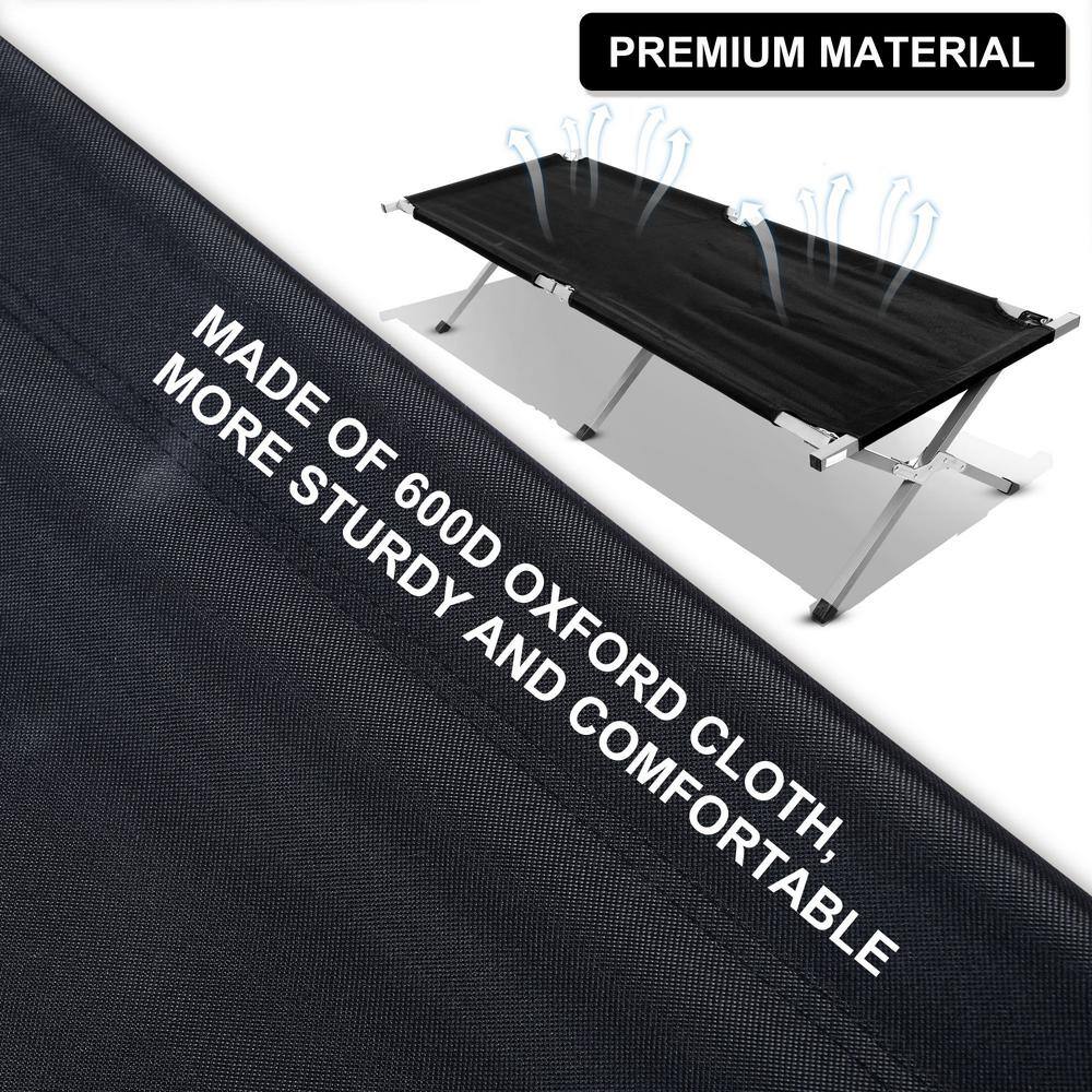 dubbin Portable Folding Camping Cot. 74.8*24.8*17 inch Black LFXPFFS-2002