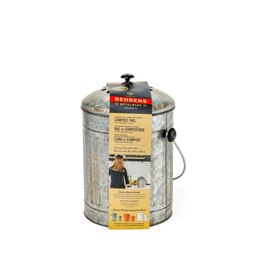 Behrens 1.5 Gal. Aged Galvanized Compost Pail Y19CC1