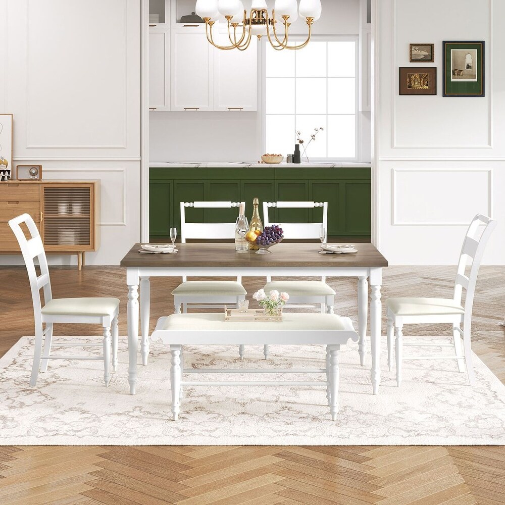 Farmhouse 6 Piece Kitchen Table Set/59\