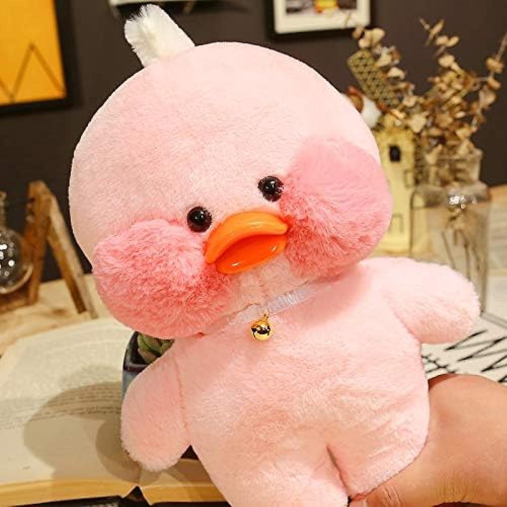 Soft Duck Plushies Little Yellow Duckling Stuffed Animal Toy For Children (11.8 Inches， Pink)