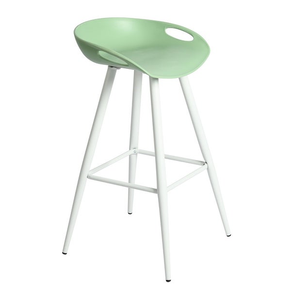 Mordern Barstool with Metal Legs GreenandWhite