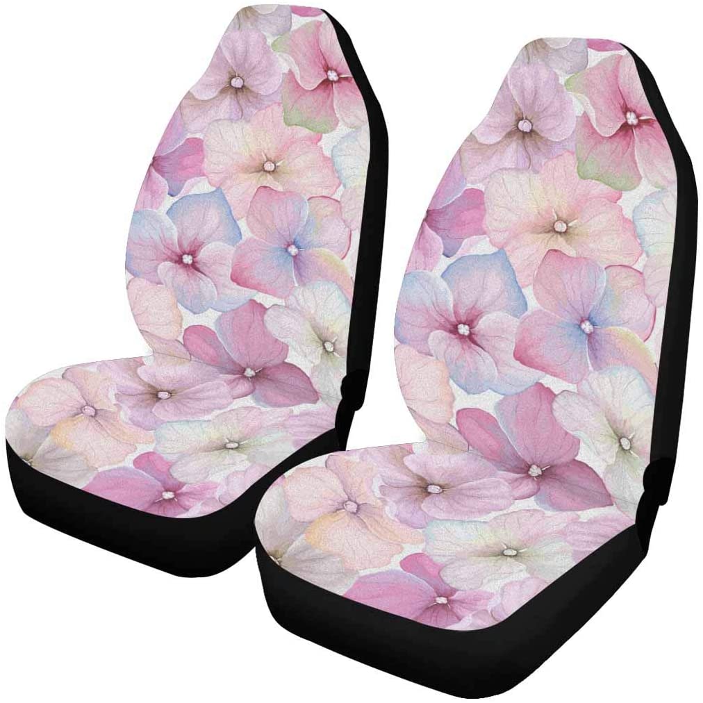 ZHANZZK Set of 2 Car Seat Covers Pink Floral Petals Universal Auto Front Seats Protector Fits for Car，SUV Sedan，Truck