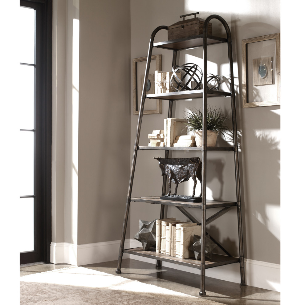 Uttermost Zosar Urban Industrial Etagere   Modern   Bookcases   by Zin Home  Houzz