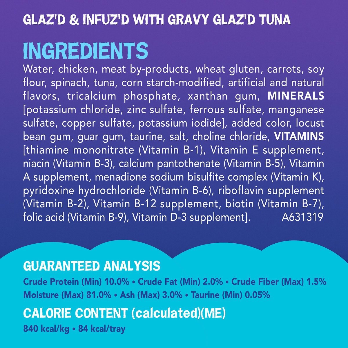 'Purina Friskies Gravy Wet Cat Food， Glaz’d and Infuz’d With Gravy Glaz’d Tuna， 3.5-oz TR， Case of 12