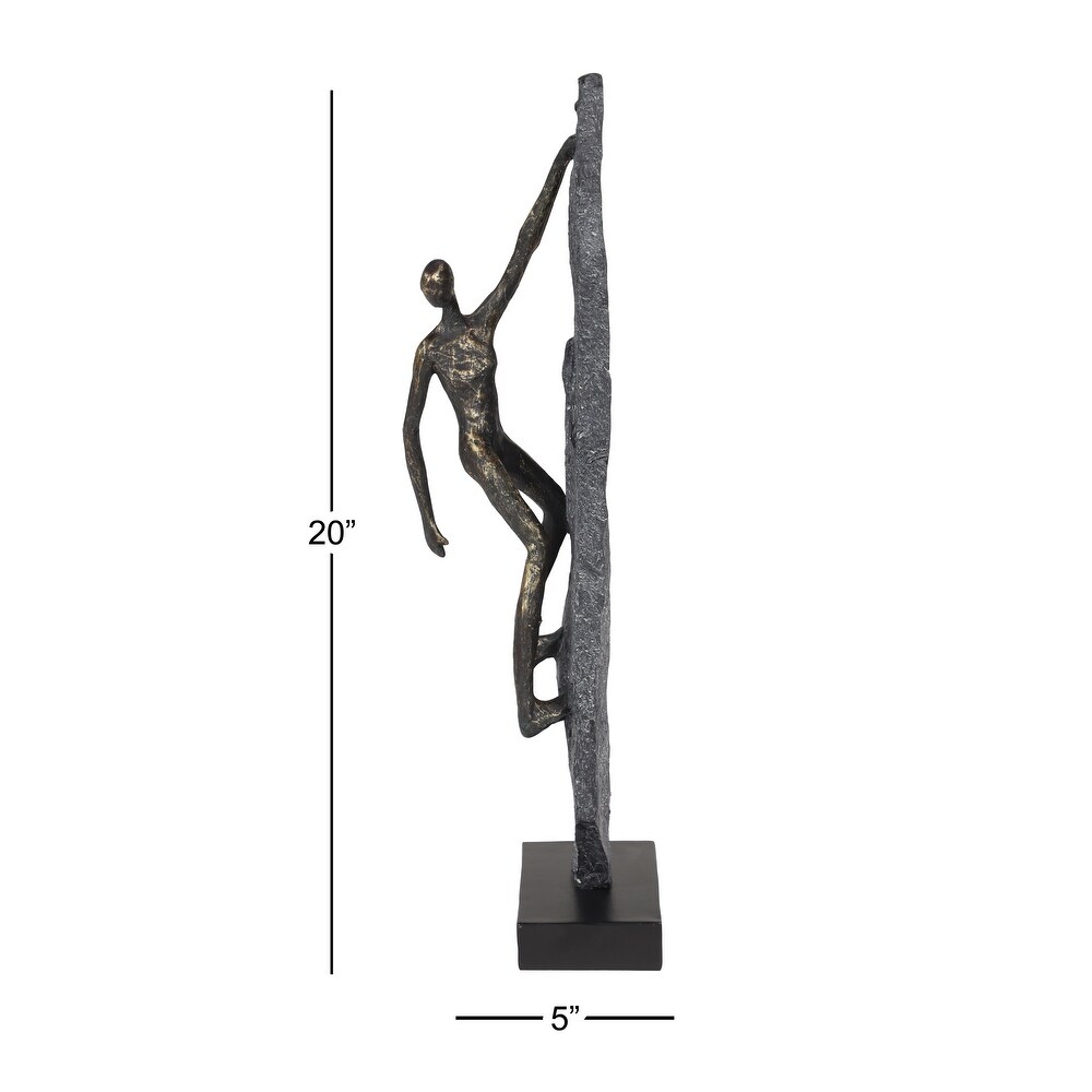 Bronze Polystone Climbing People Sculpture   6 x 5 x 19
